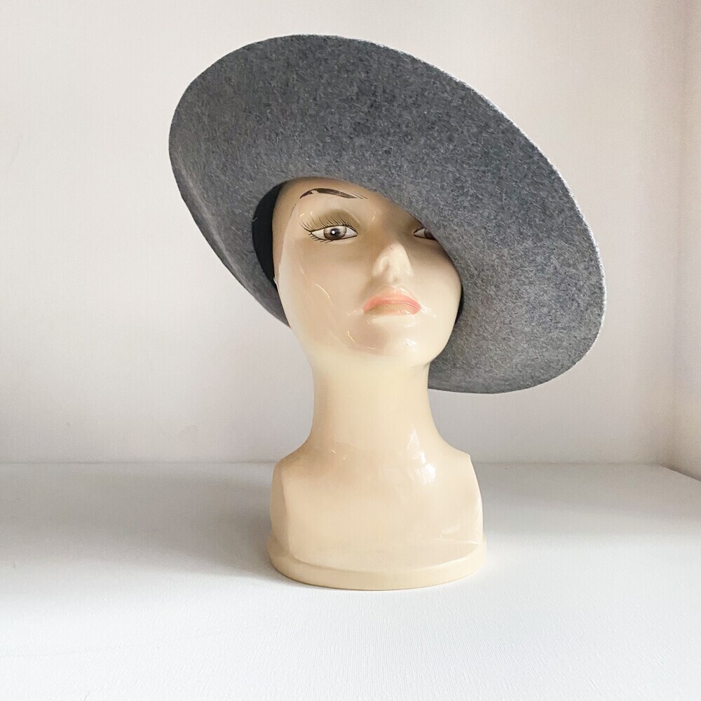 Holt Renfrew Grey wool Floppy Brim Boho Hat Italy M - Picture 4 of 7